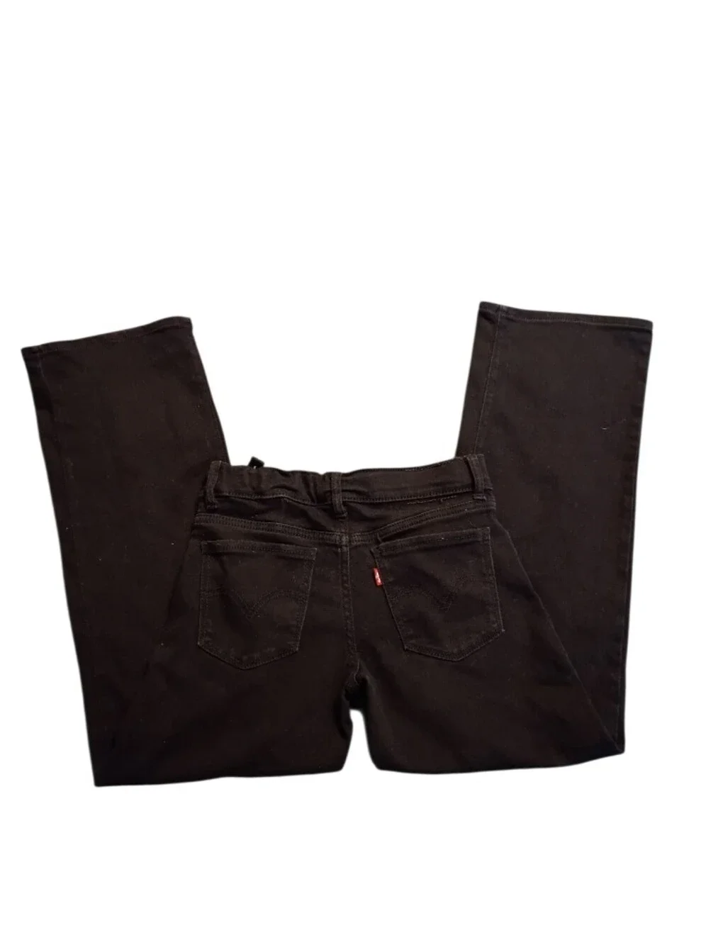 EUC Girl Levi Black Wide Leg  Jeans Pants Size 10 Adjustable Waist